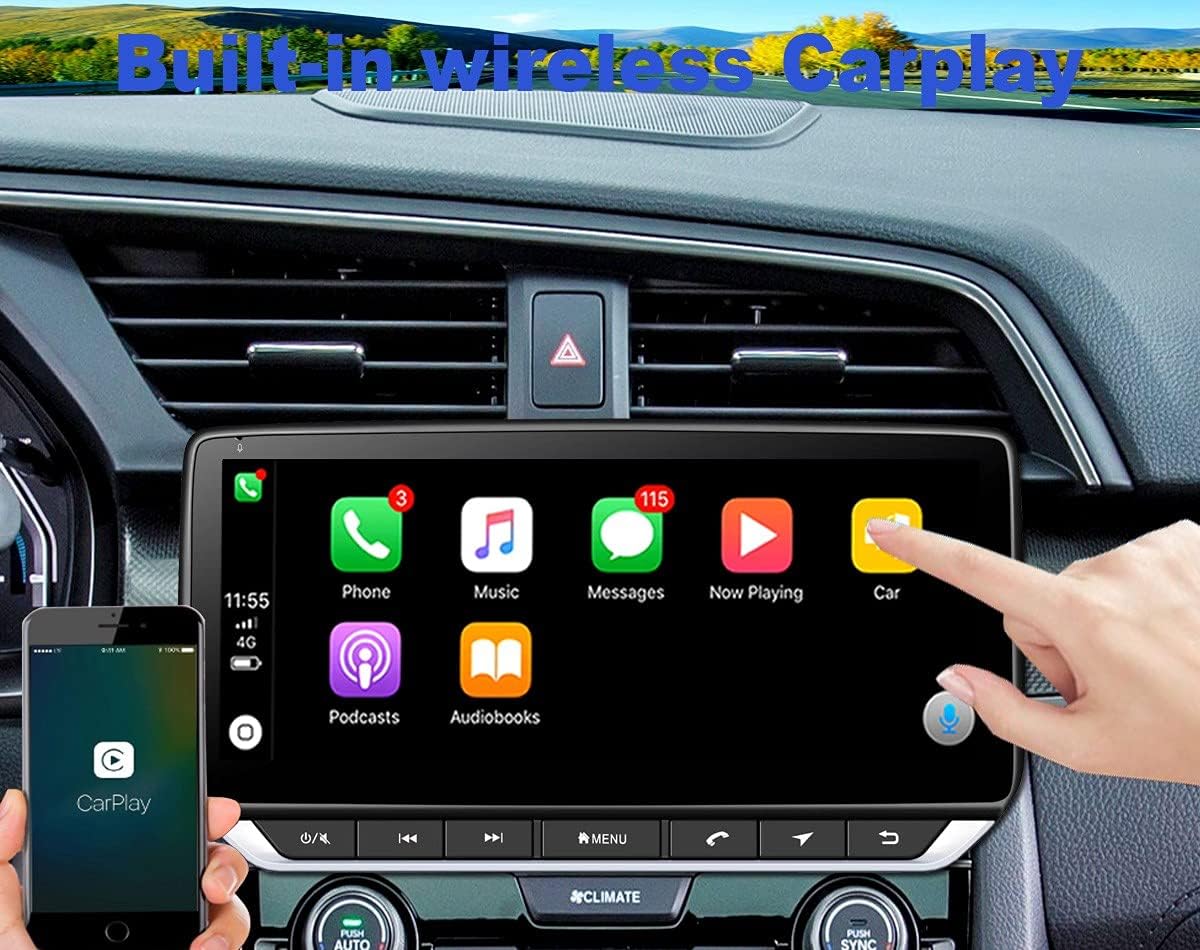 10.25inch Touch Screen Radio Replacement for Honda Civic with Wireless Carplay Android Auto Z187198