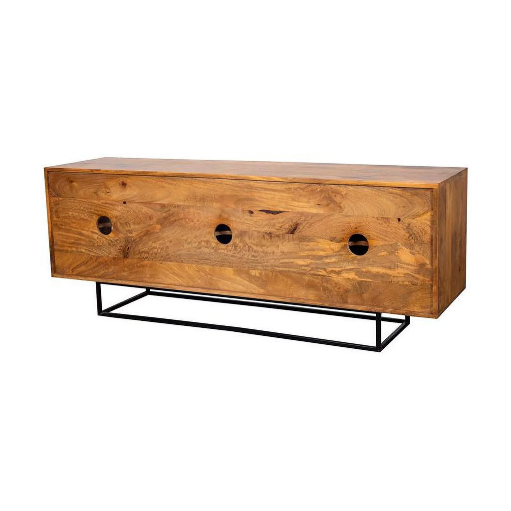 Solid Wood Laser Etched TV Stand I374