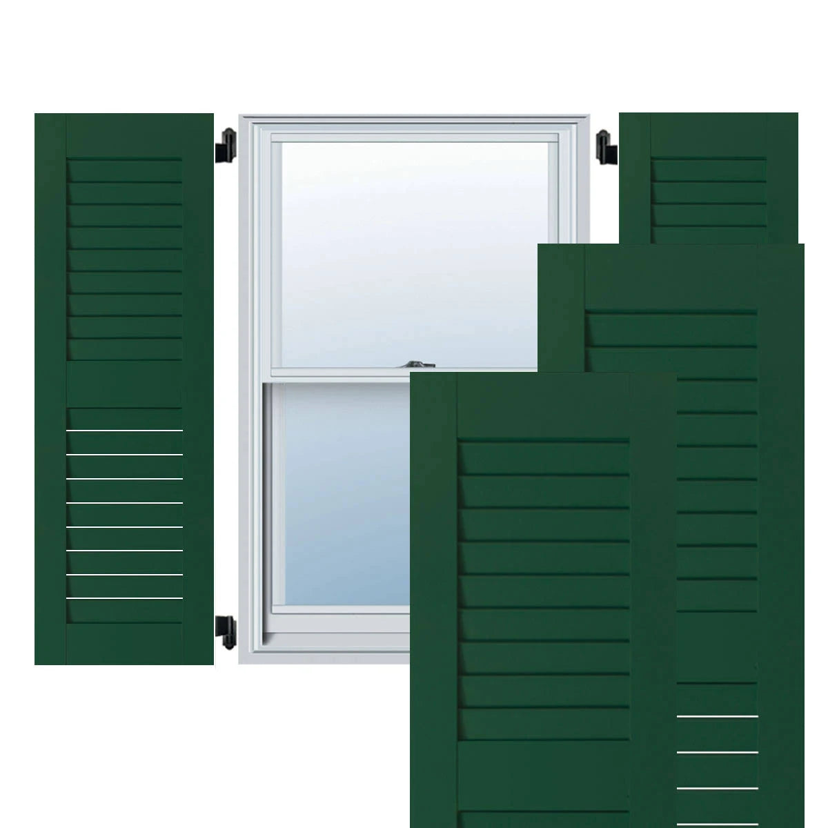 15 in. x 65 in. Real Wood Louvered Shutters Pair D995820