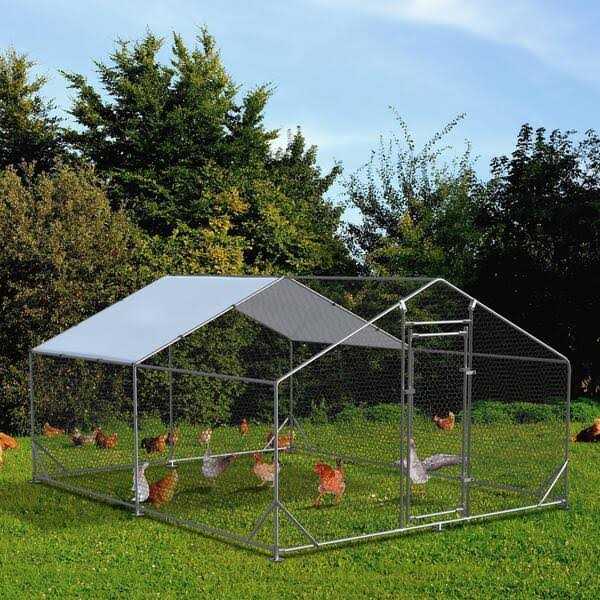 Walk-In Chicken Coop Poultry Cage with Waterproof Cover B5289