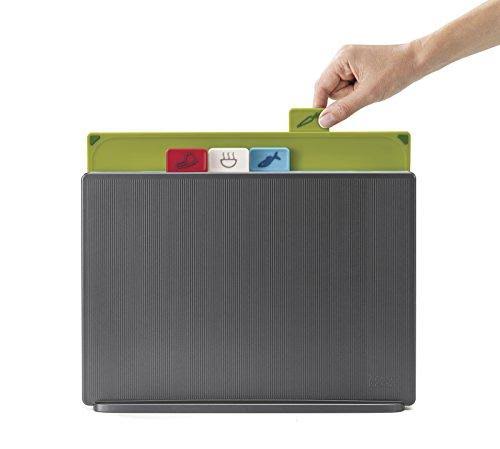 Plastic Cutting Board Set with Storage Case, Large, Graphite L336369