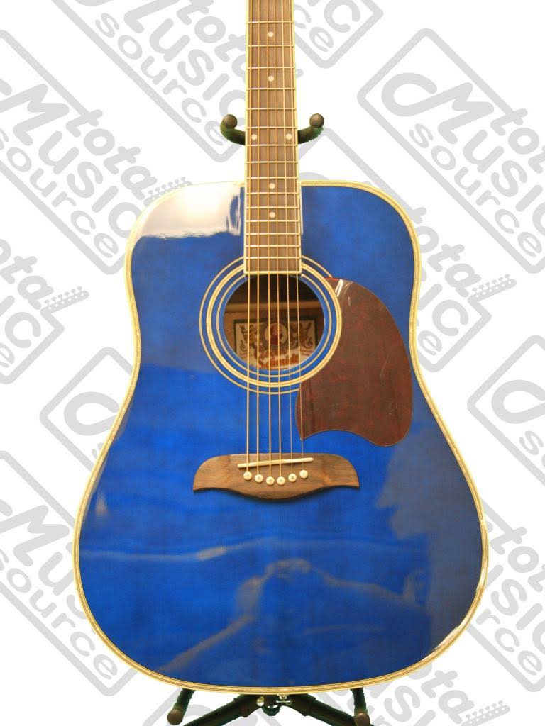 Transparent Blue Dreadnought Acoustic Guitar I501