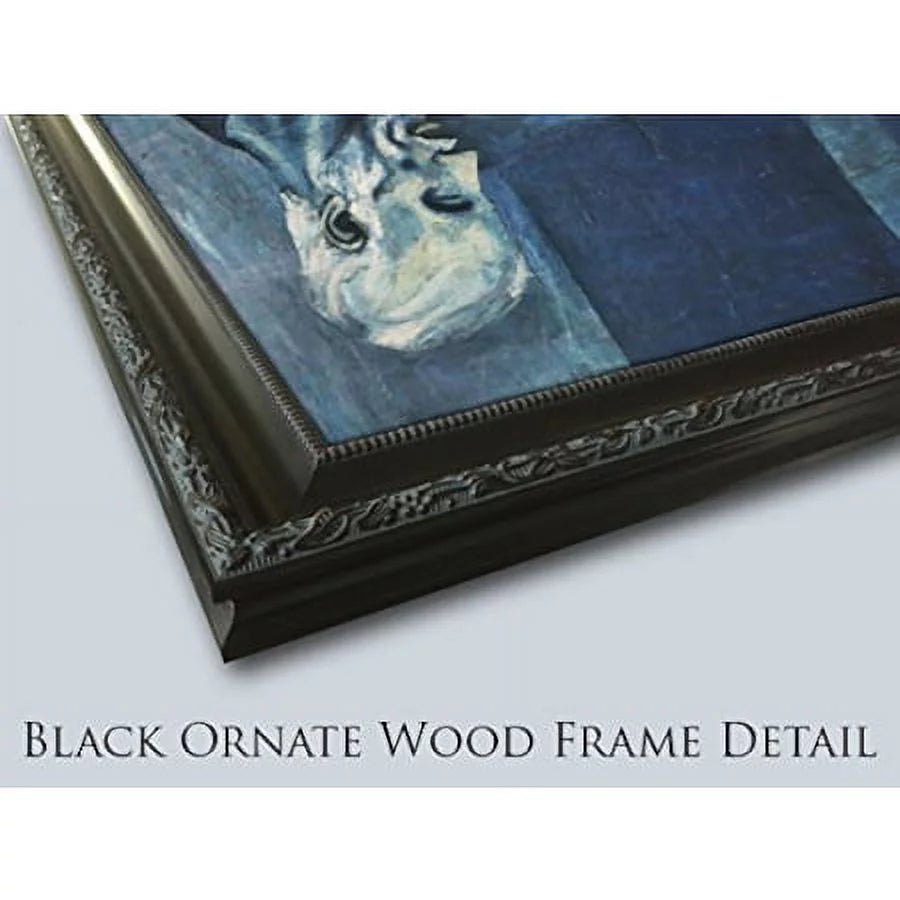 Black Ornate Wood Framed Art Print H173