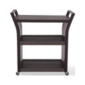 Brown Wicker Bar Cart J177872