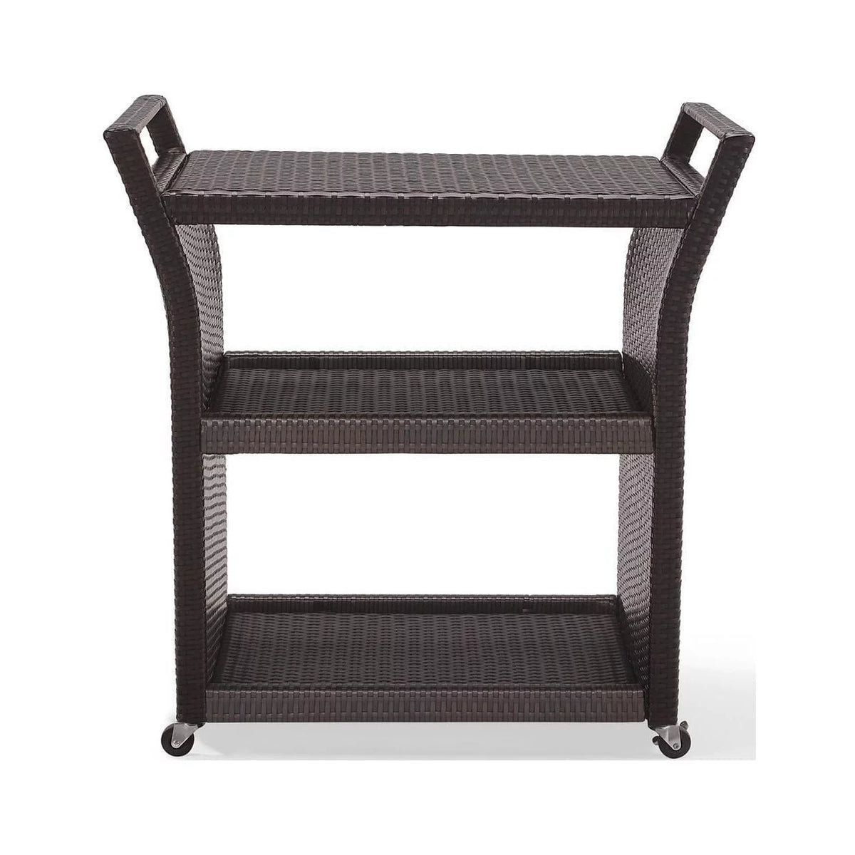 Brown Wicker Bar Cart J177872