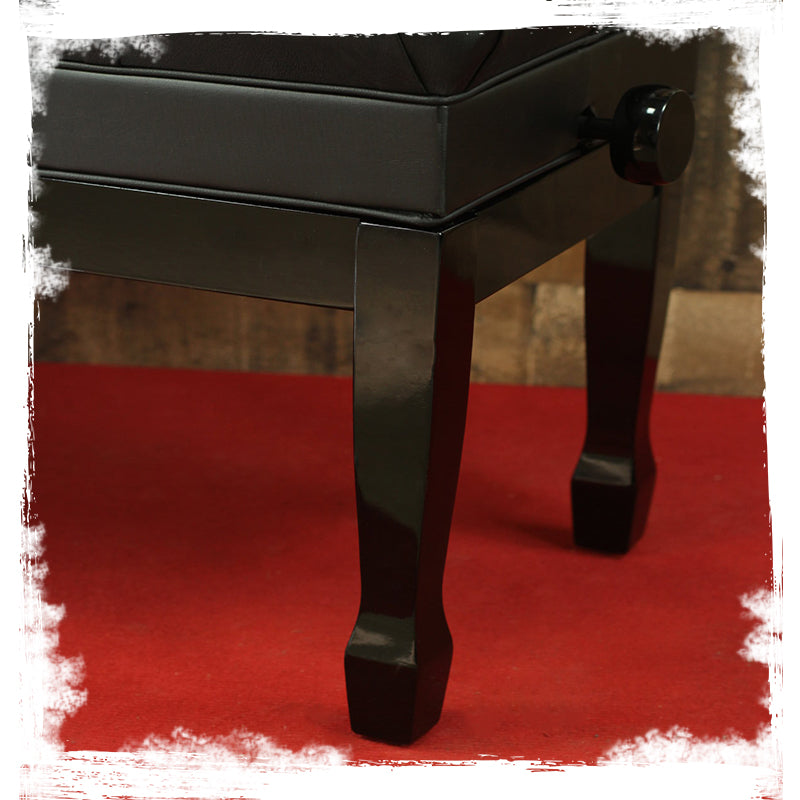 Genuine Leather Piano Bench with Sheet Music Storage Space Y443