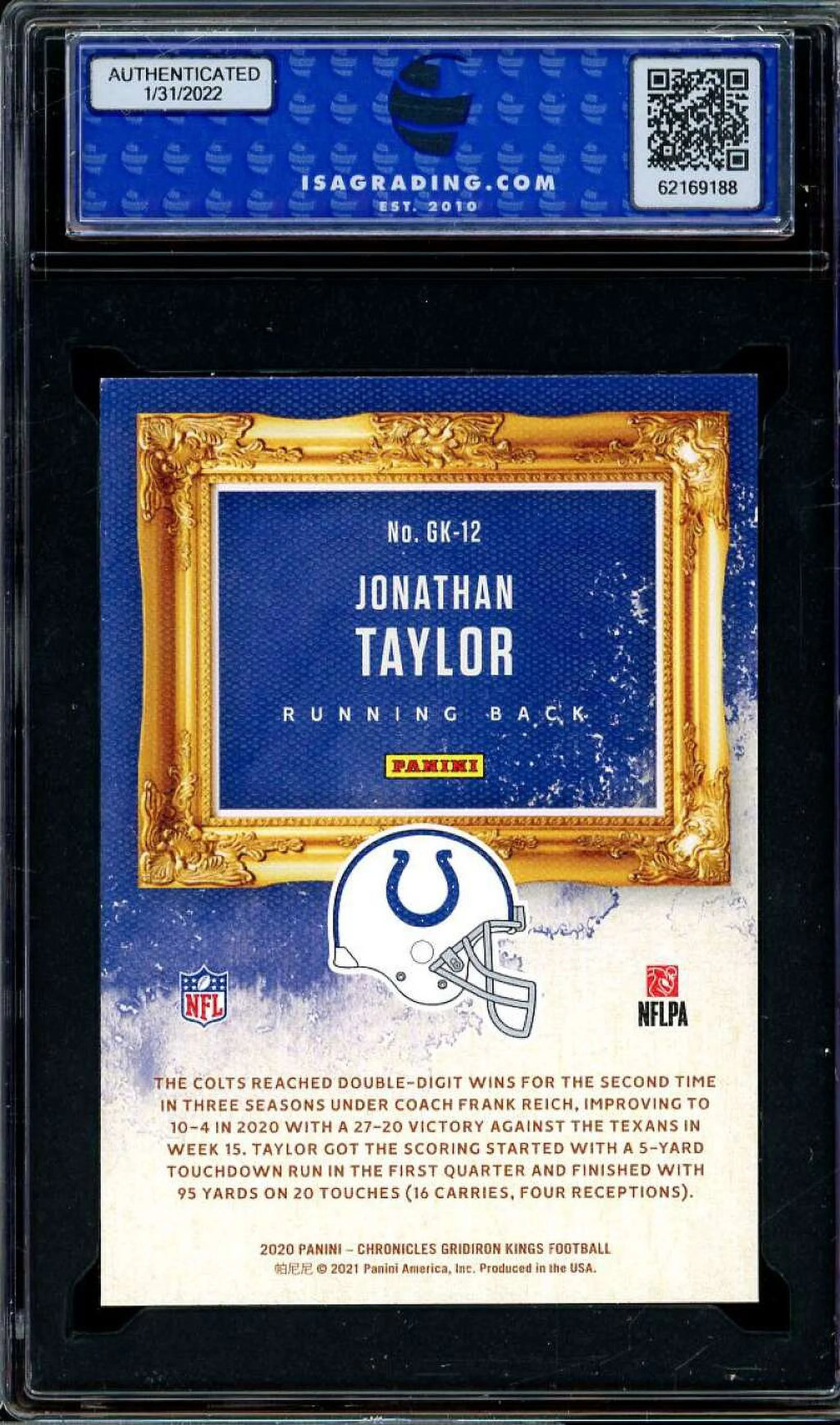 ISA 9 MINT Rookie Gridiron Kings Card B698648