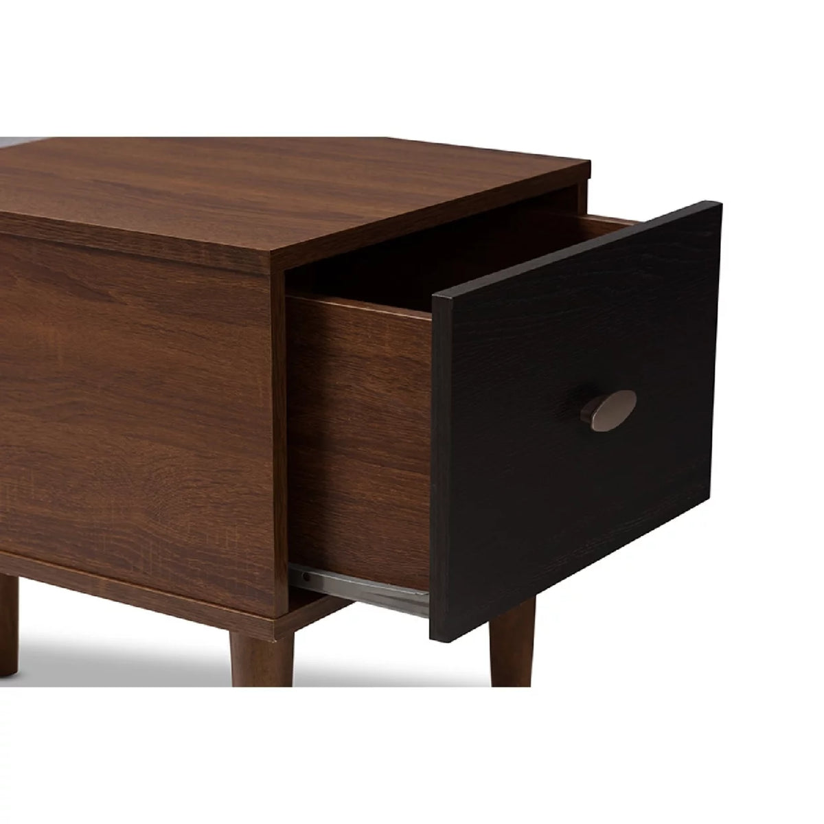 Oak and Dark Brown Wood 1-drawer Storage Bench Z1514