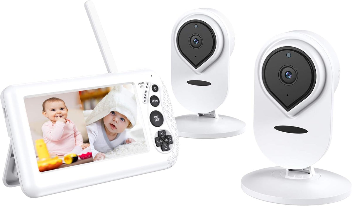 4.3 1080P HD Split-Screen Video Baby Monitor with 2 Cameras C15468