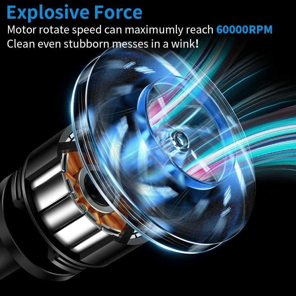 Compressed Air Duster 2-in-1, USB Rechargeable Electric Mini Vacuum Cleaner N401