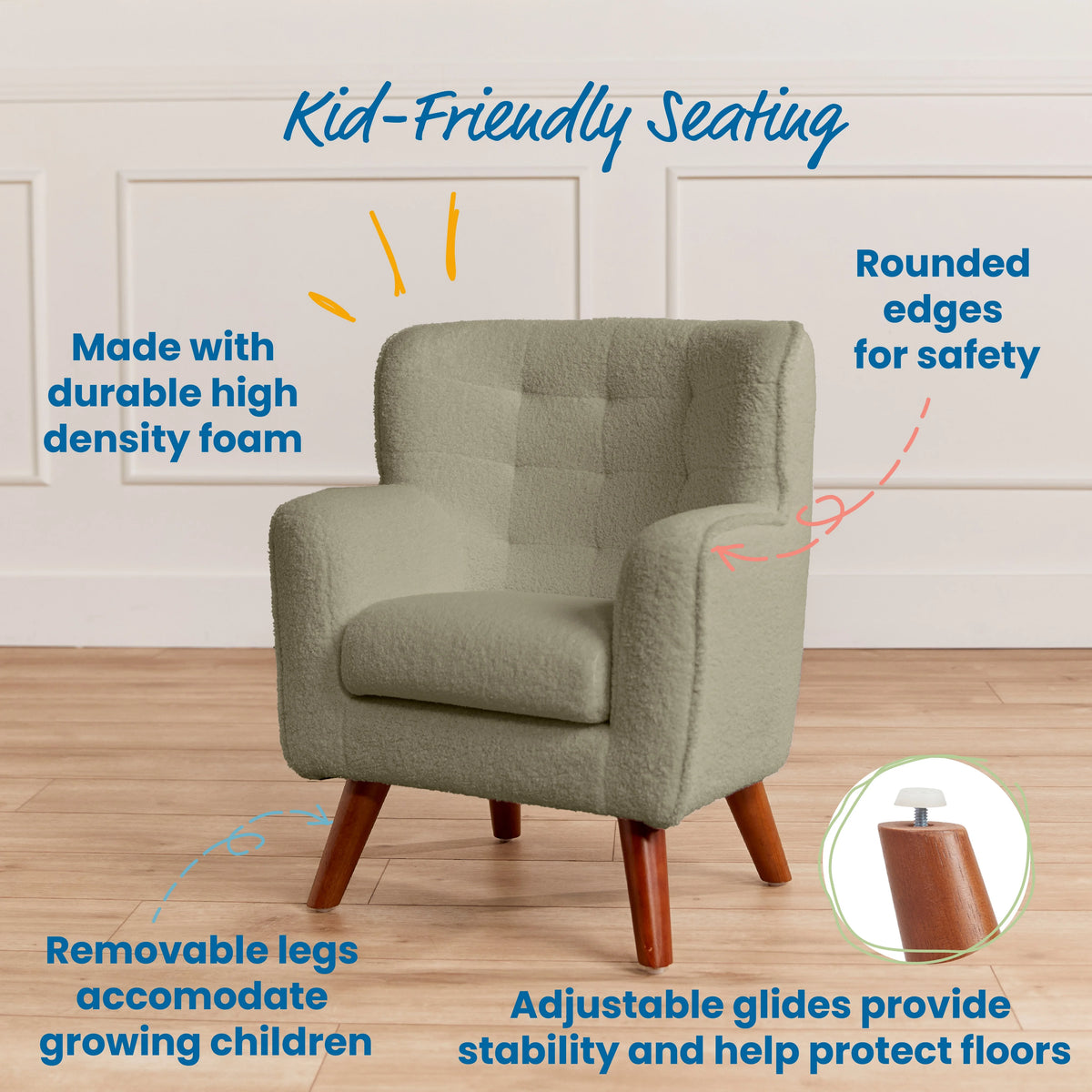 Dark Sage Kids Arm Chair H513749