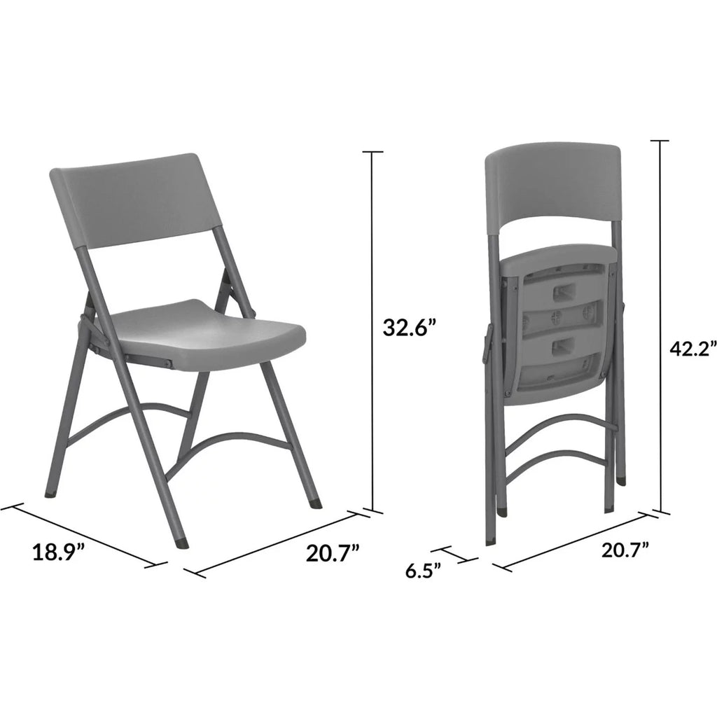 Folding Chair, Gray - Pack of 4 V587