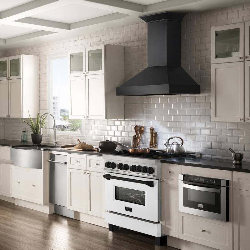 36 in. 6 Burner Dual Fuel Range in Stainless Steel, White Matte and Matte Black L88507