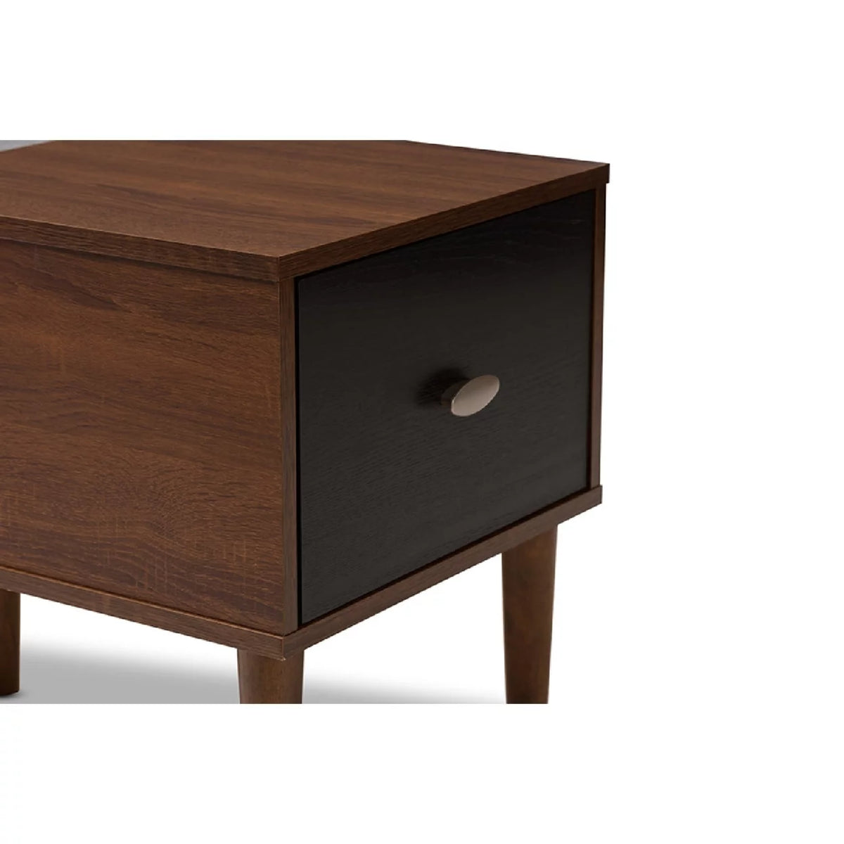 Oak and Dark Brown Wood 1-drawer Storage Bench Z1514