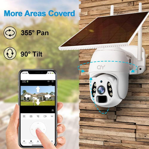 3 MP Wireless Pan & Tilt Security Camera with Motion Detection, 2-Way Audio, Color Night Vision, IP67 Waterproof R987877