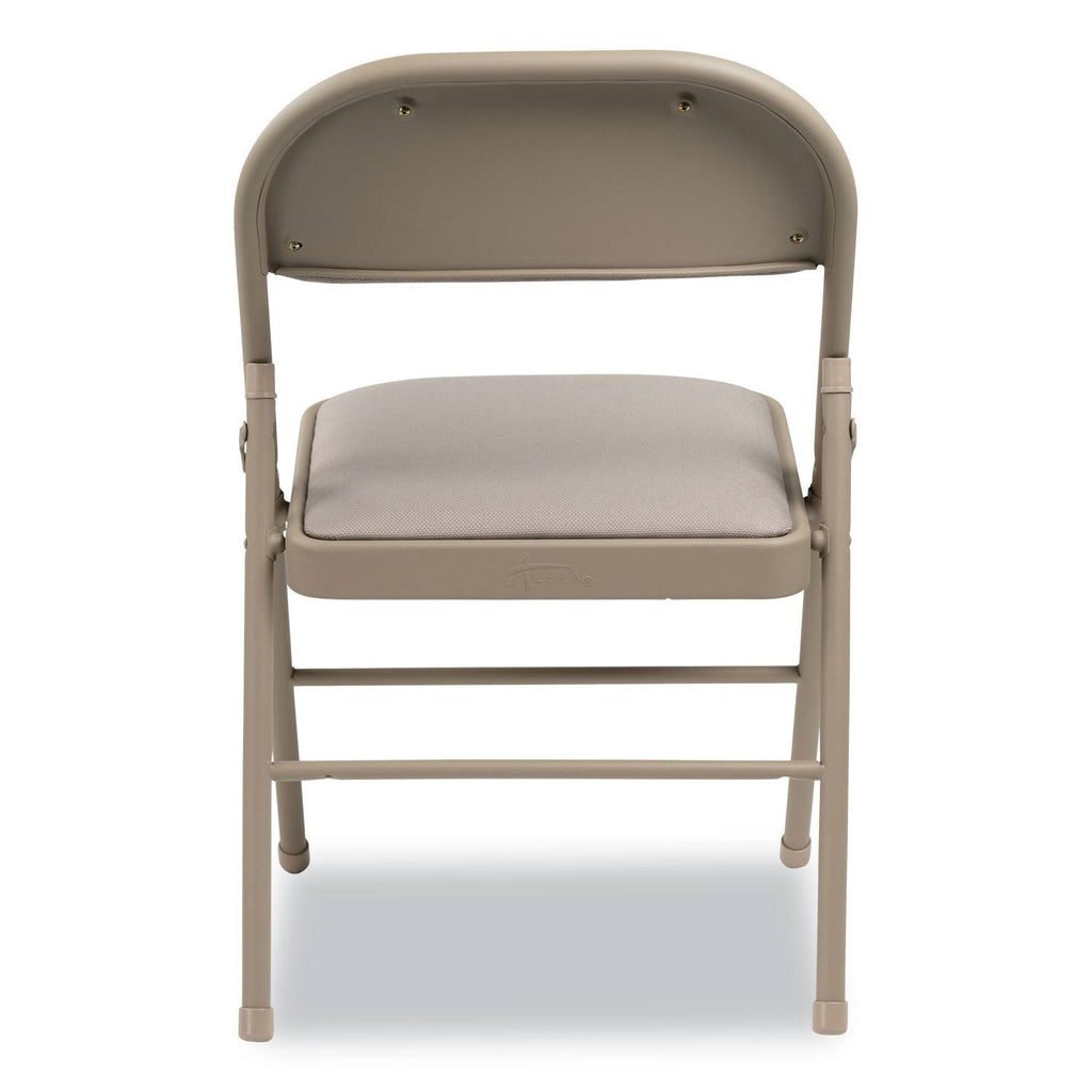 Steel Folding Chair with Fabric Back and Seat, Tan, 4/Carton Y226