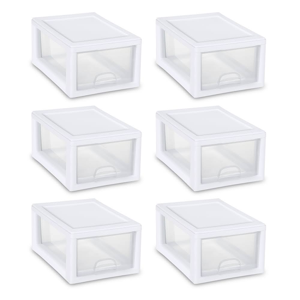 16 Qt. Stacking Drawer White Case of 6 N42347