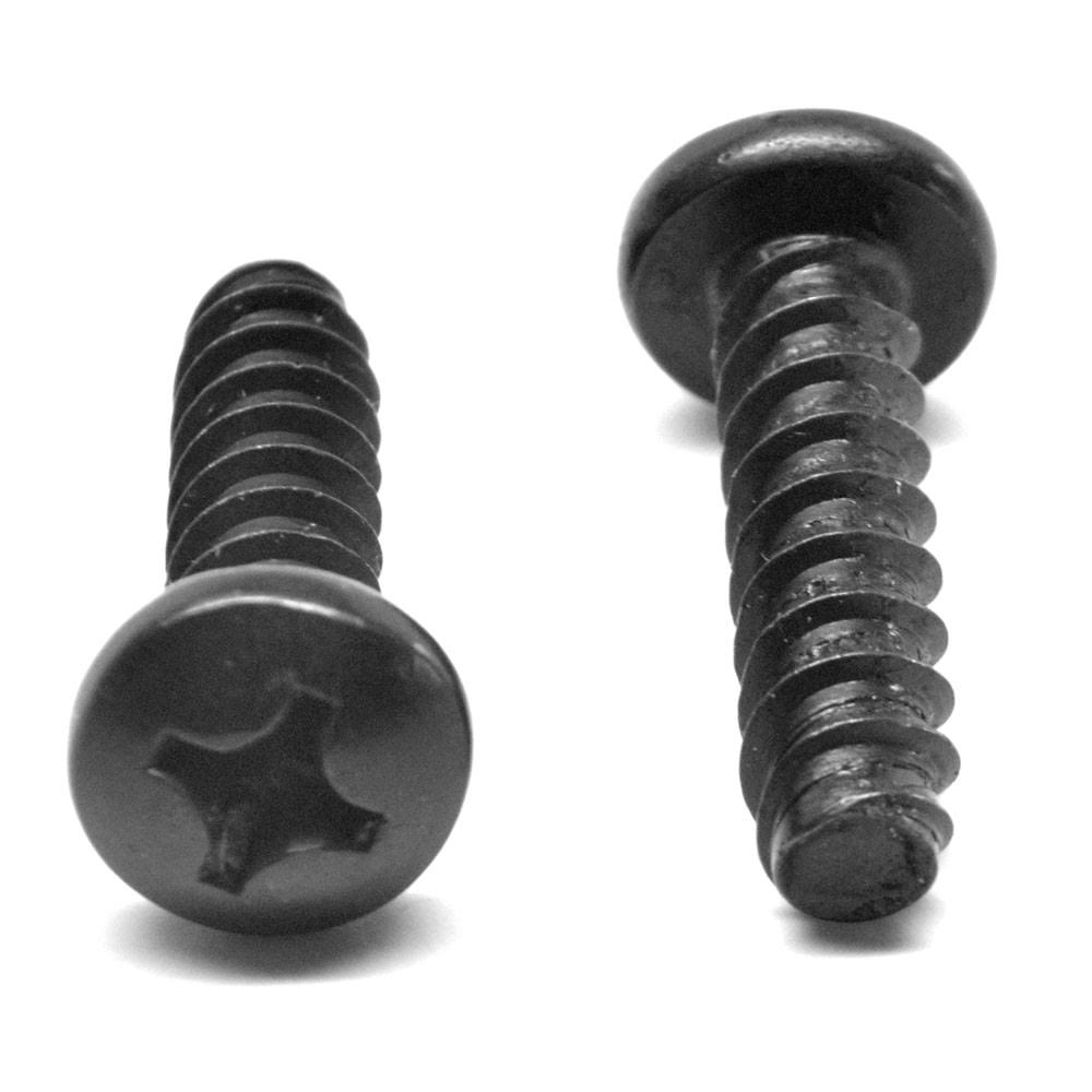 #8-18 x 1 1/2 Sheet Metal Screw Phillips Pan Head Black Zinc Plated O6711