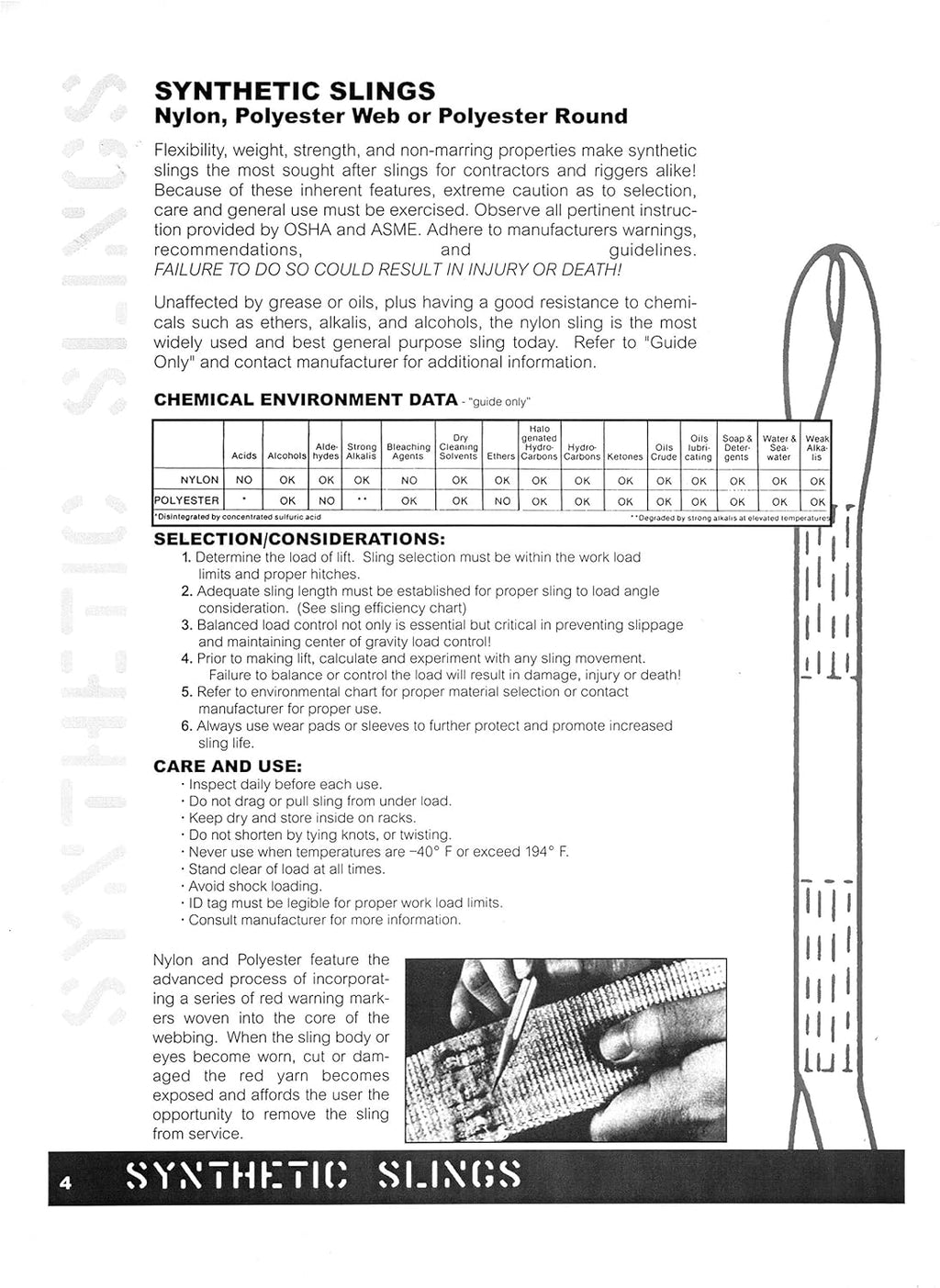 Nylon Lifting Slings, Eye & Eye, 4" x 8', 2 Ply, Pack of 2 D42632