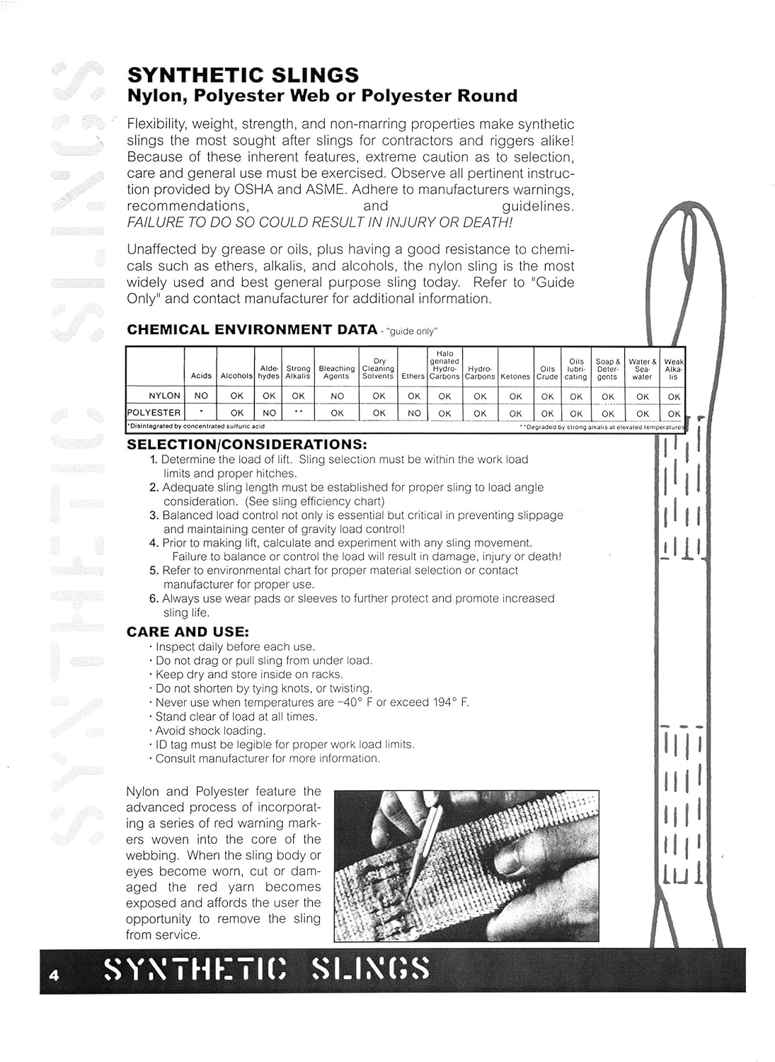 Nylon Lifting Slings, Eye & Eye, 4" x 8', 2 Ply, Pack of 2 D42632