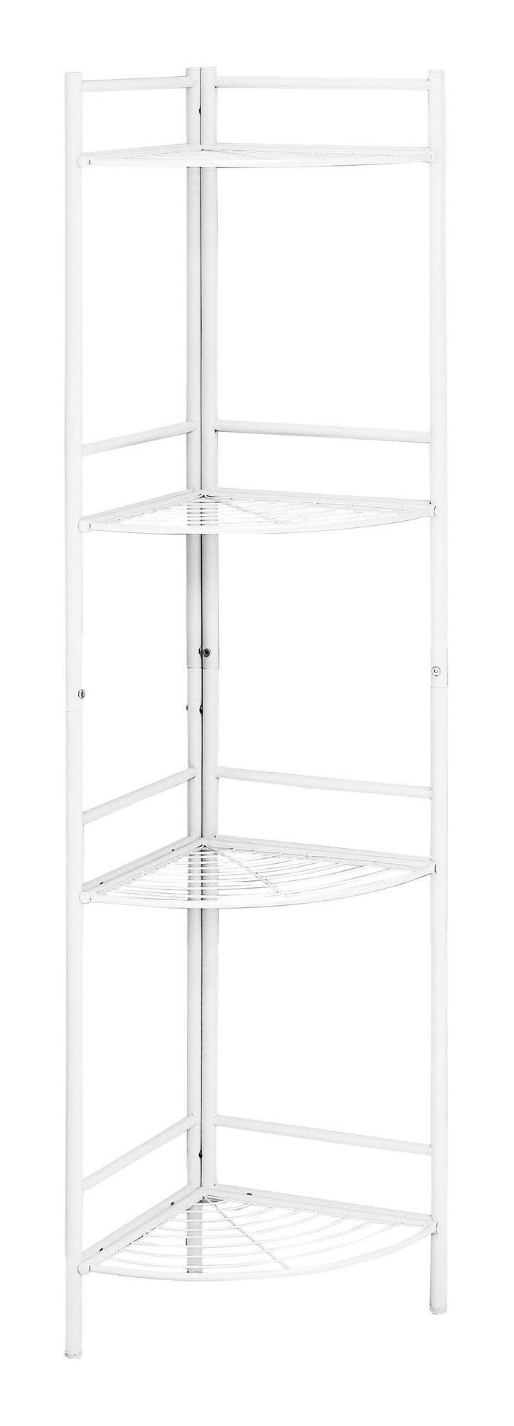 White Metal Corner Bookcase P367