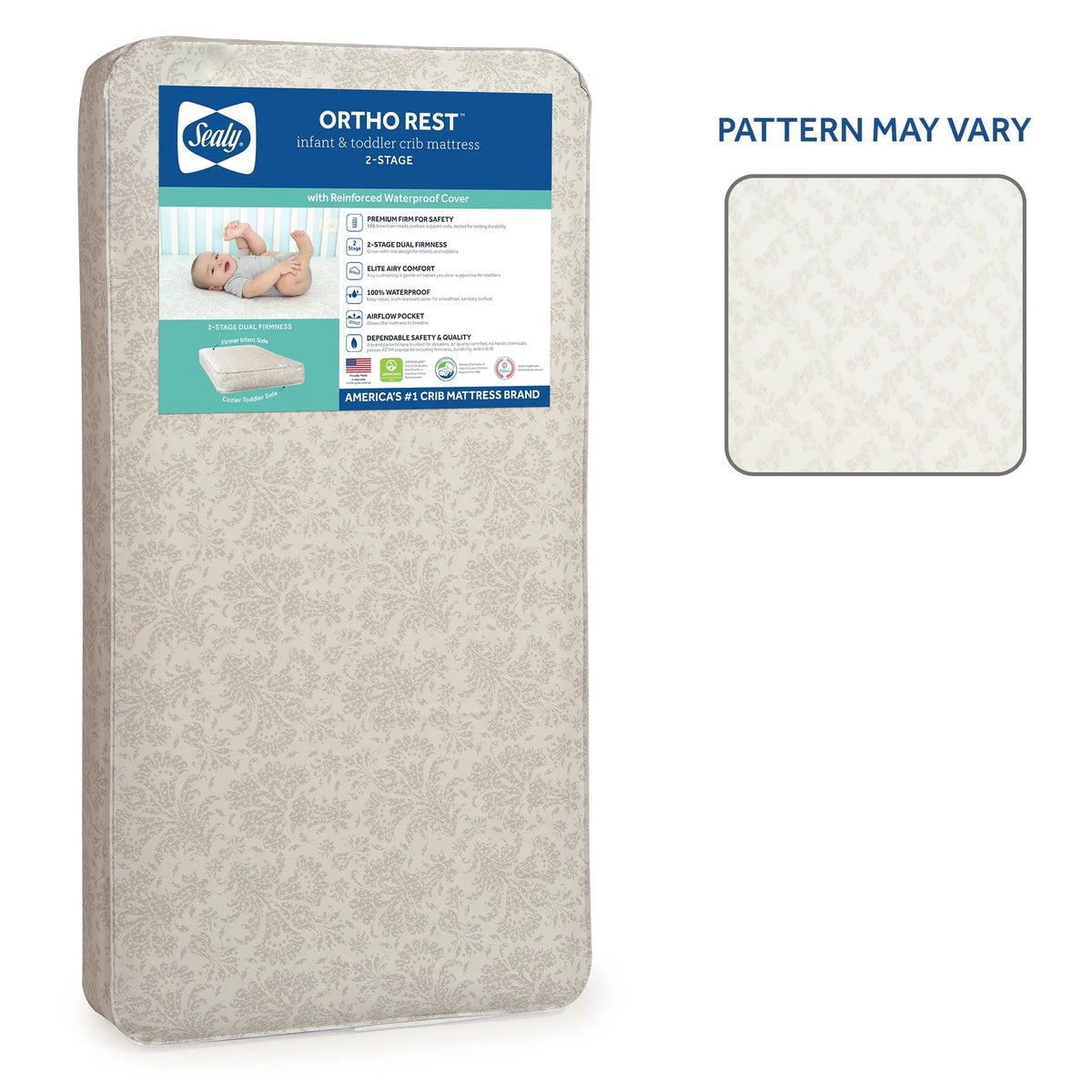 2-Stage Innerspring Baby Crib and Toddler Mattress O508125