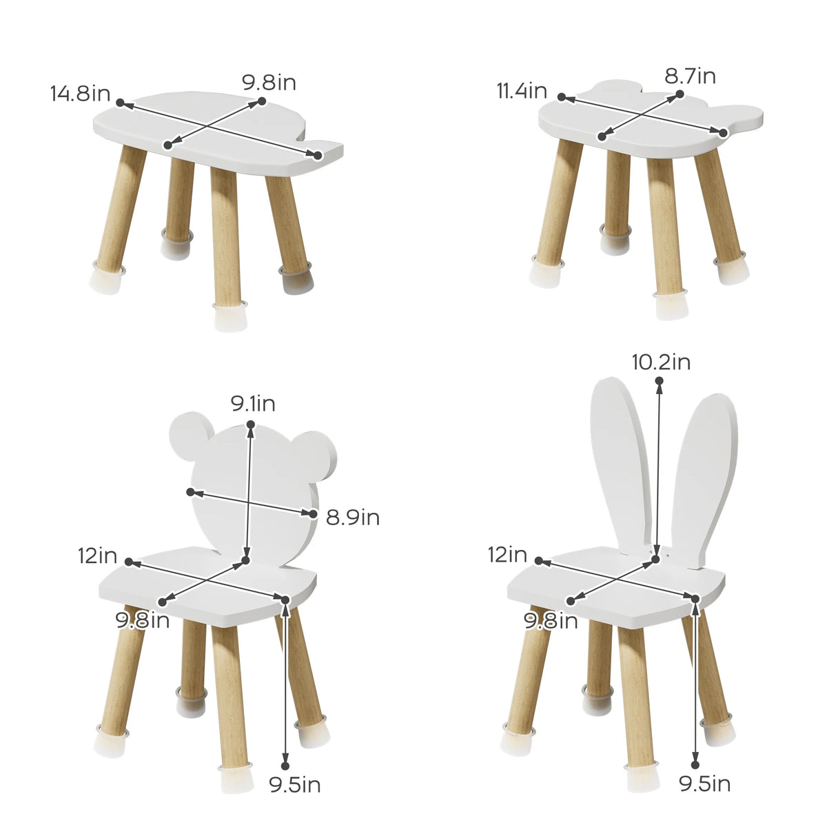 Wood Toddler Table and Chairs Set with 4 Chairs V577099