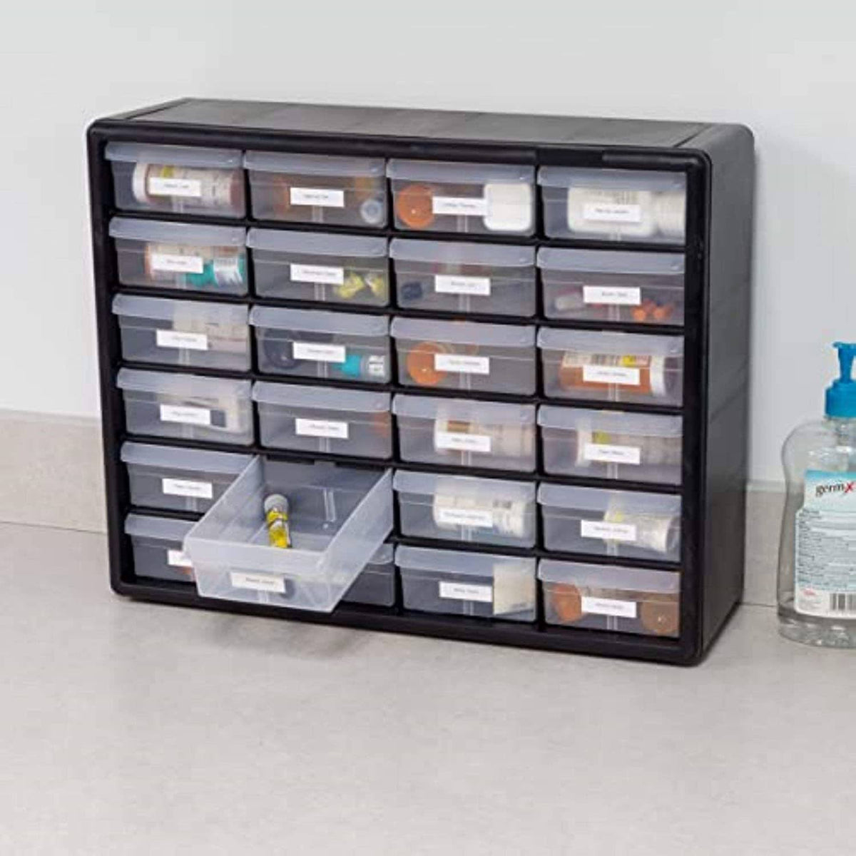 24 Drawer Plastic Parts Storage Cabinet S3880