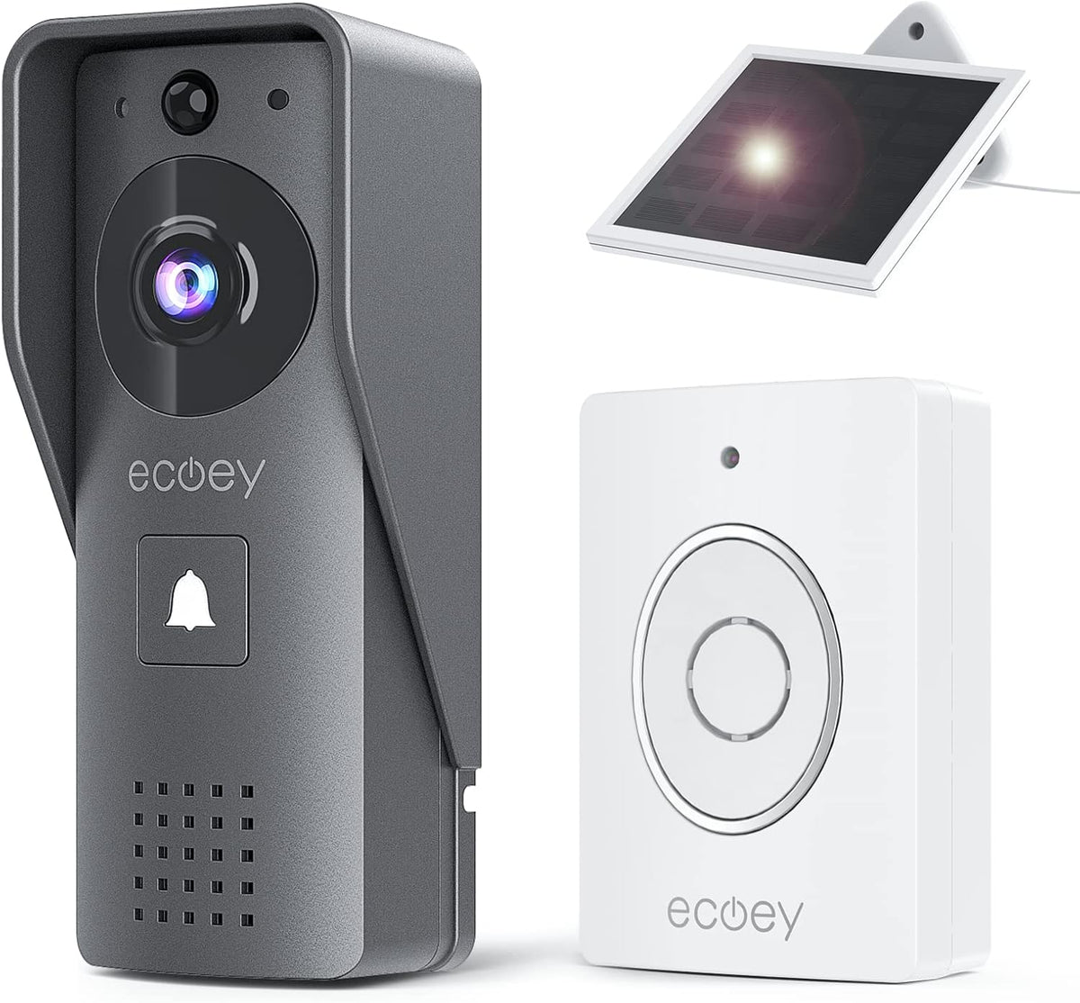 Video Doorbell Camera with Two-Way Audio, 1080P HD, PIR Motion Detection, Solar Energy K12250