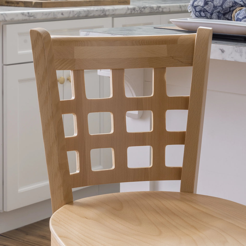 24" Indoor Wood Counter Stools, Set of 2, Natural L79143