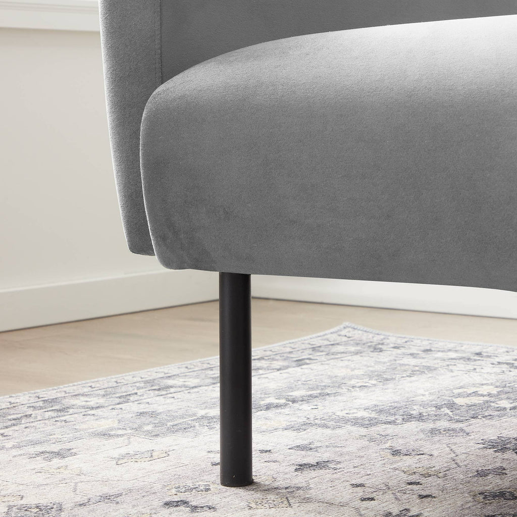 Gray Velvet Futon Sofa Bed with Box Tufting R109903