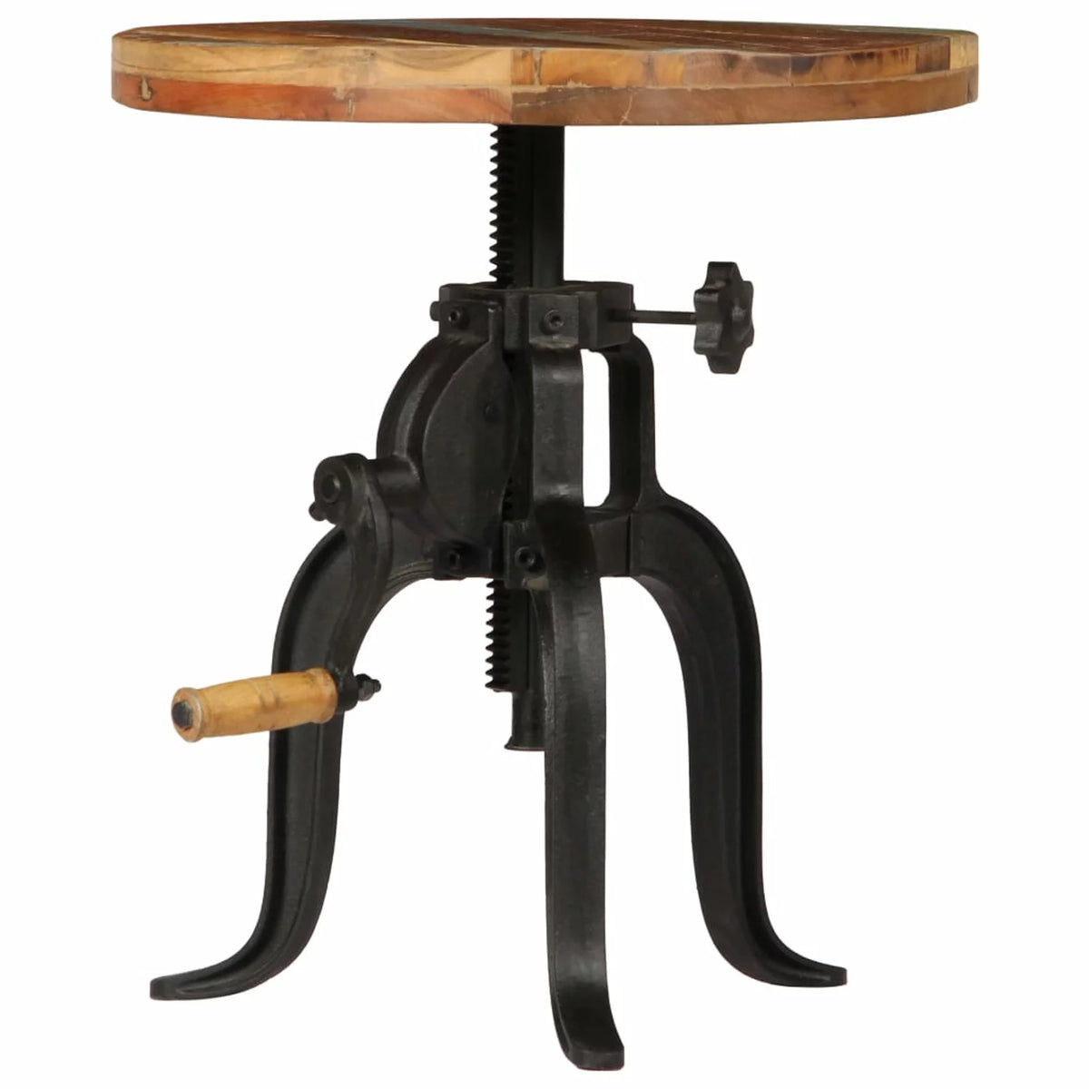 Solid Reclaimed Wood and Cast Iron Side Table I1214