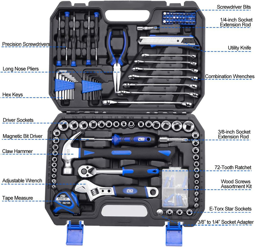 148-Piece Hand Tool Set with Toolbox Storage Case N589047
