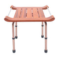 Teak Shower Stool Bathroom Bench Adjustable Non-Slip A319