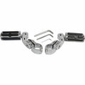 Chrome Highway Pegs with 2-1/2in. Mounting Arms and Ribbed Pegs M6827