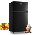3.2 Cubic Feet Retro Dual Door Mini Fridge with Freezer I941606