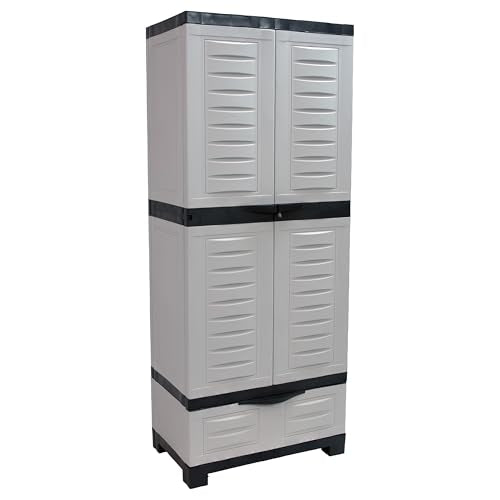 Lockable Storage Cabinet with 3 Adjustable Shelves - 57.5" H - Shadow W4540