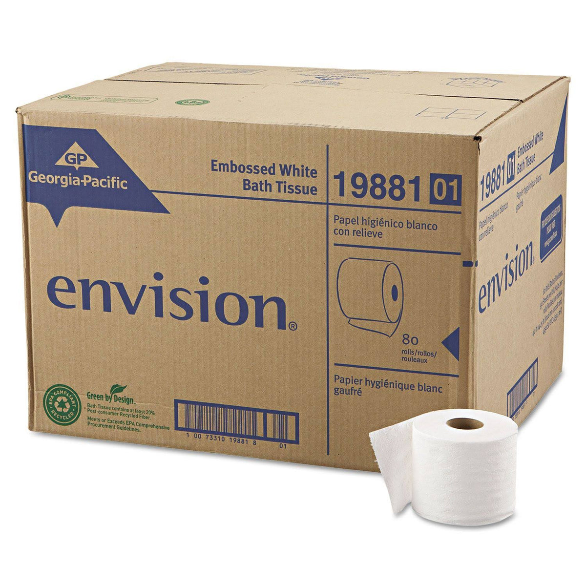 Embossed 1-Ply Bathroom Tissue Y349001