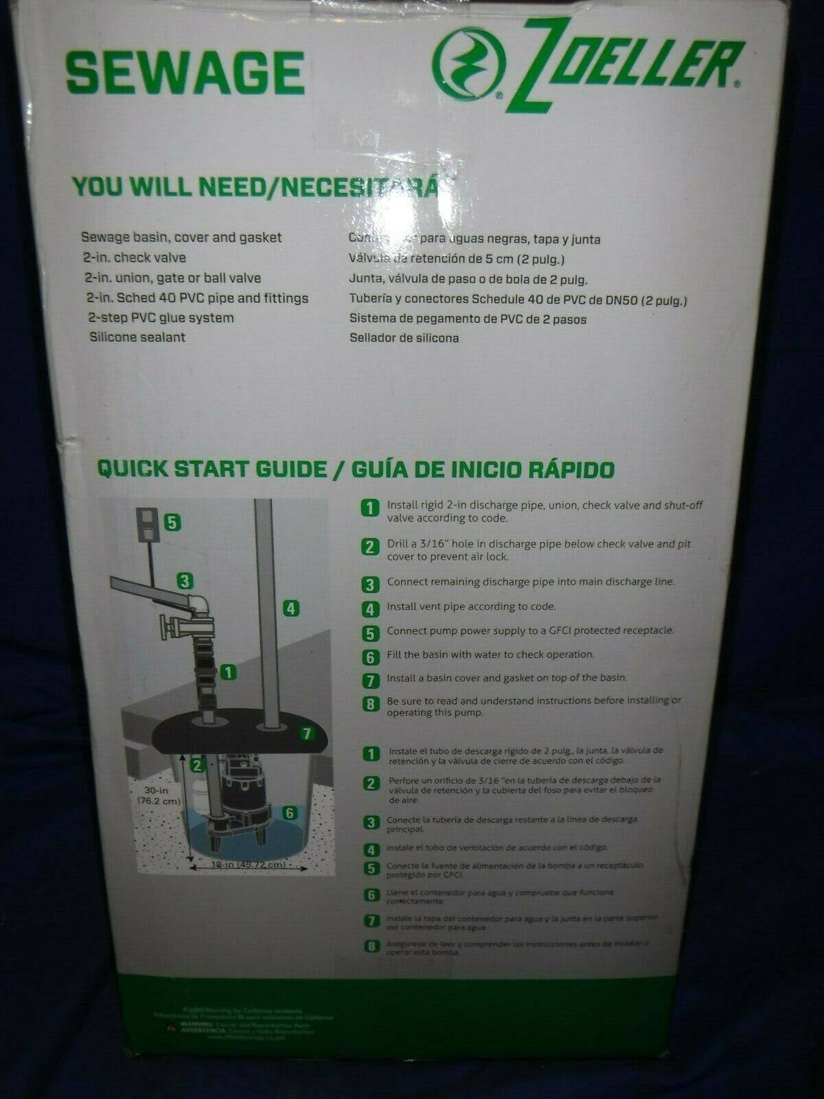 0.5-HP 115-Volt Cast Iron Sewage Sump Pump Z708