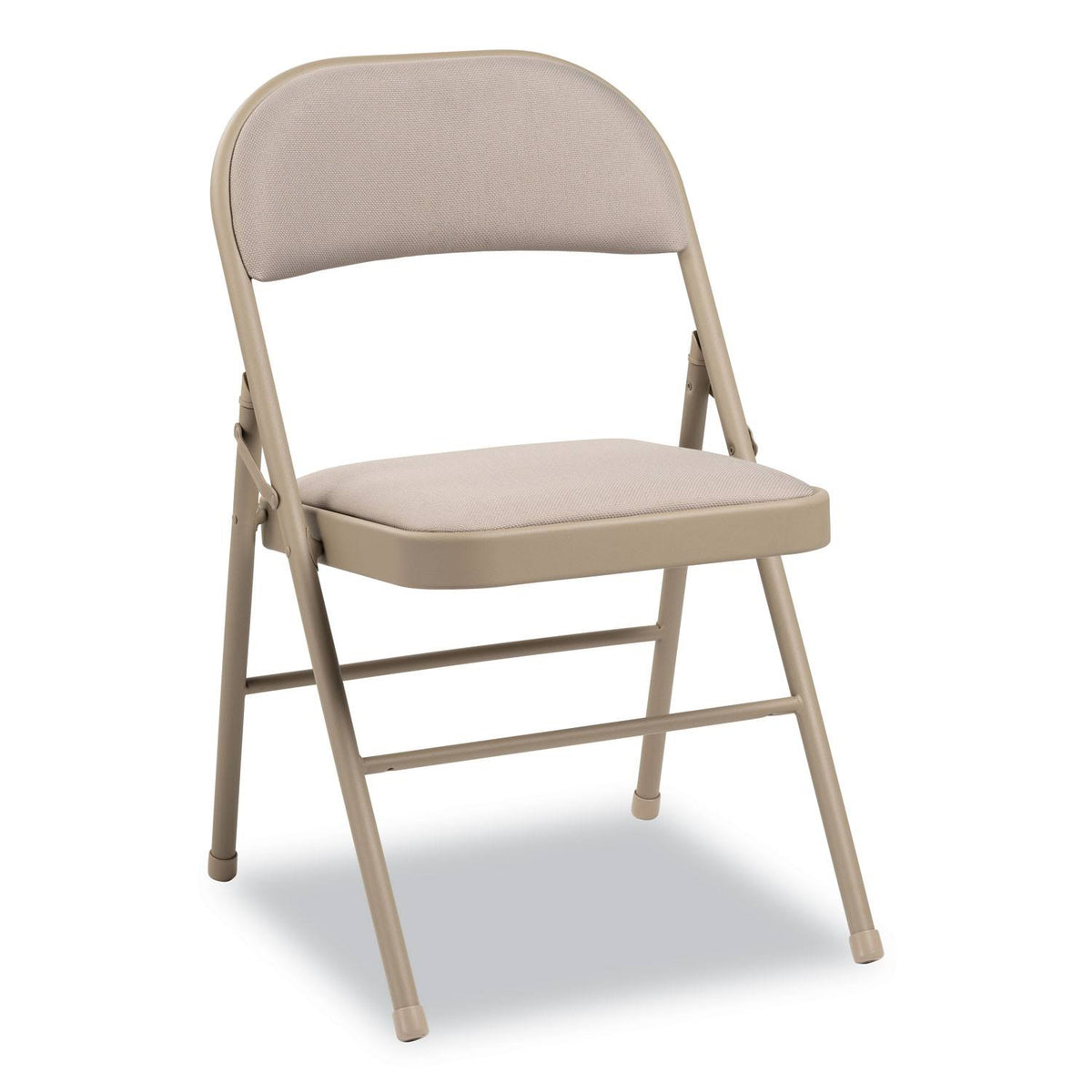 Steel Folding Chair with Fabric Back and Seat, Tan, 4/Carton Y226