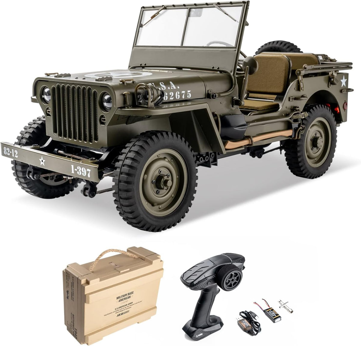 1/12 1941 MB Scaler RC Jeep Rock Crawler with LED Lights C479