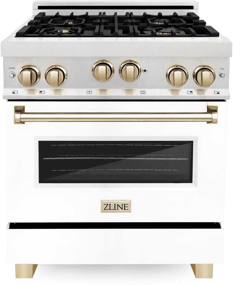 30 Inch Gas Range with White Matte Door G7185