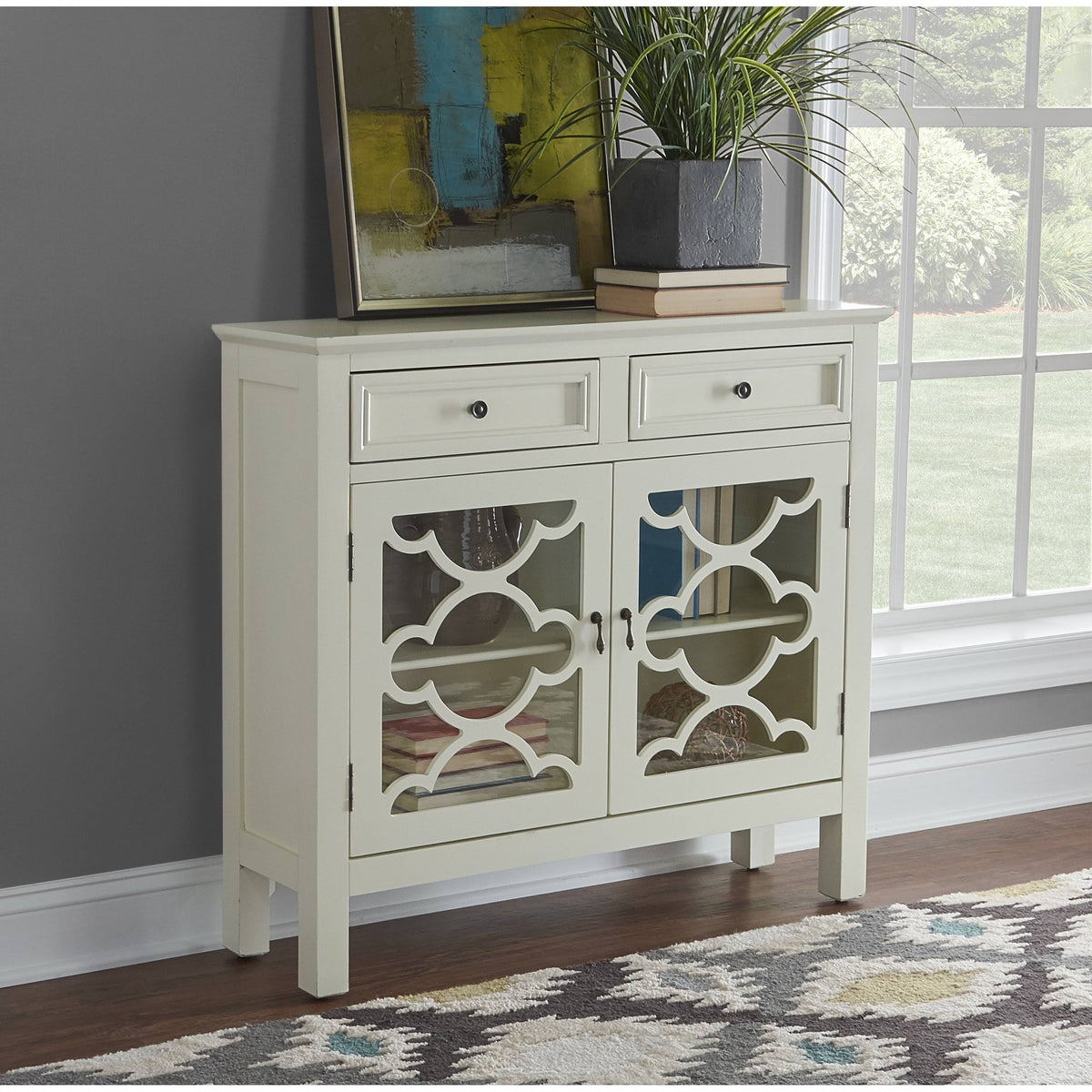 White Entryway Storage Console G5129