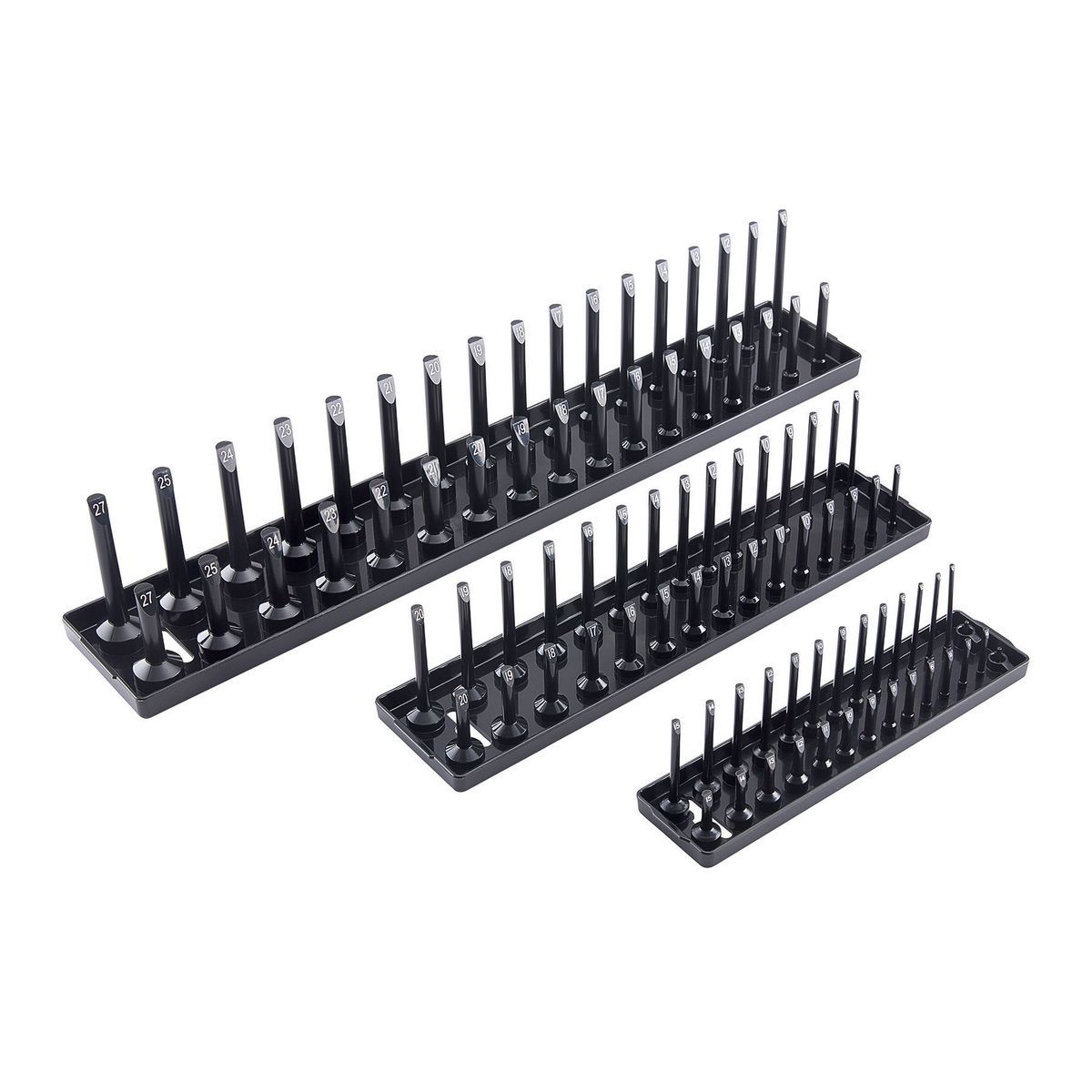 3 Piece Black Metric Socket Tray C828