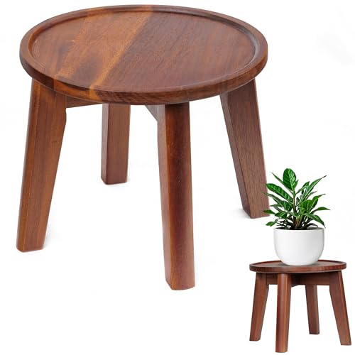 Acacia Wooden Plant Stand with Spill-Proof Tray M455