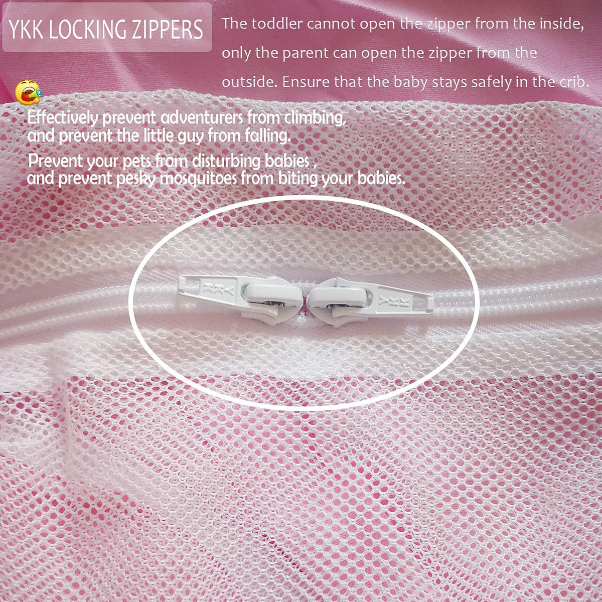 Pink See Through Mesh Crib Tent Z3776