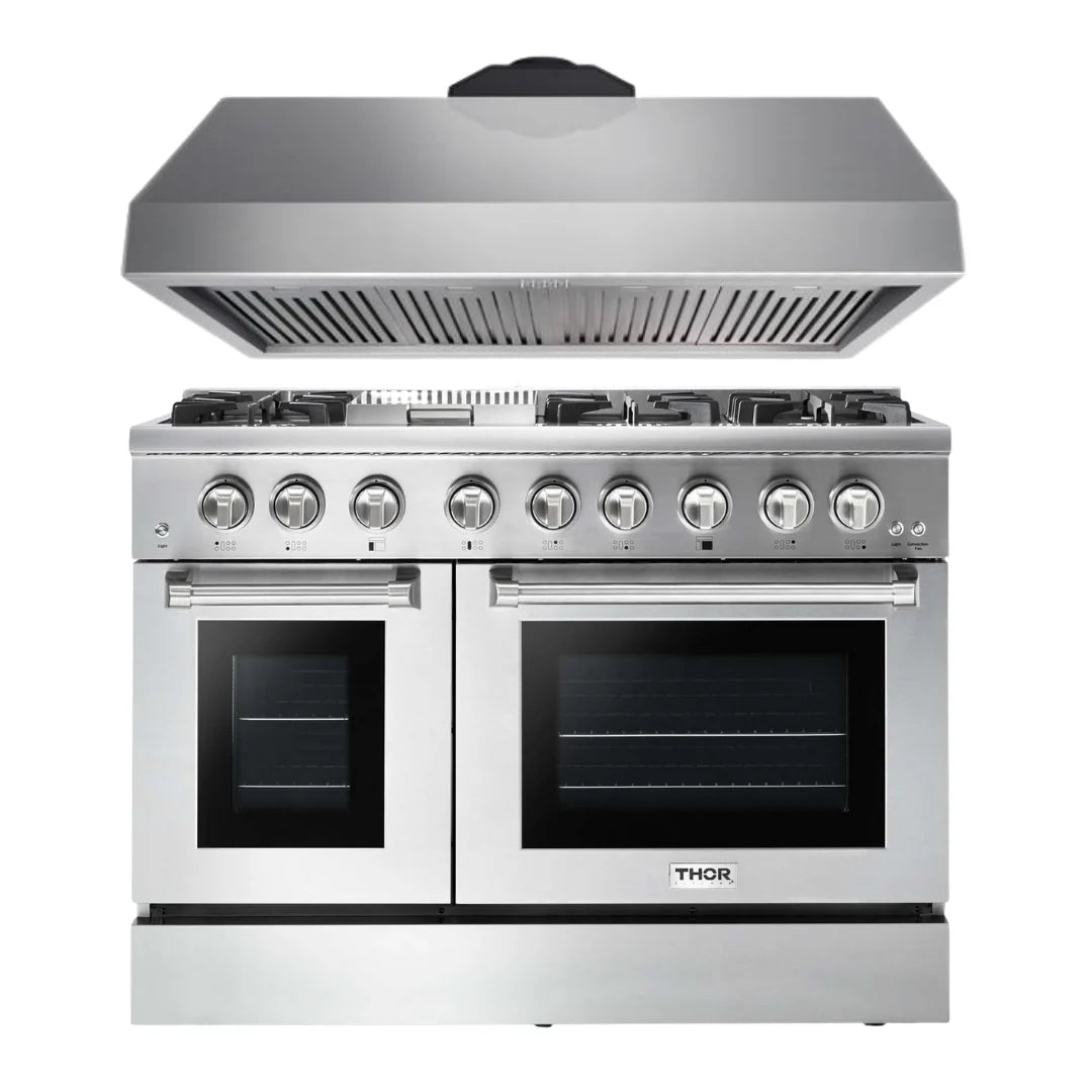 48 inch Propane Dual Fuel Range and Range Hood Y105066