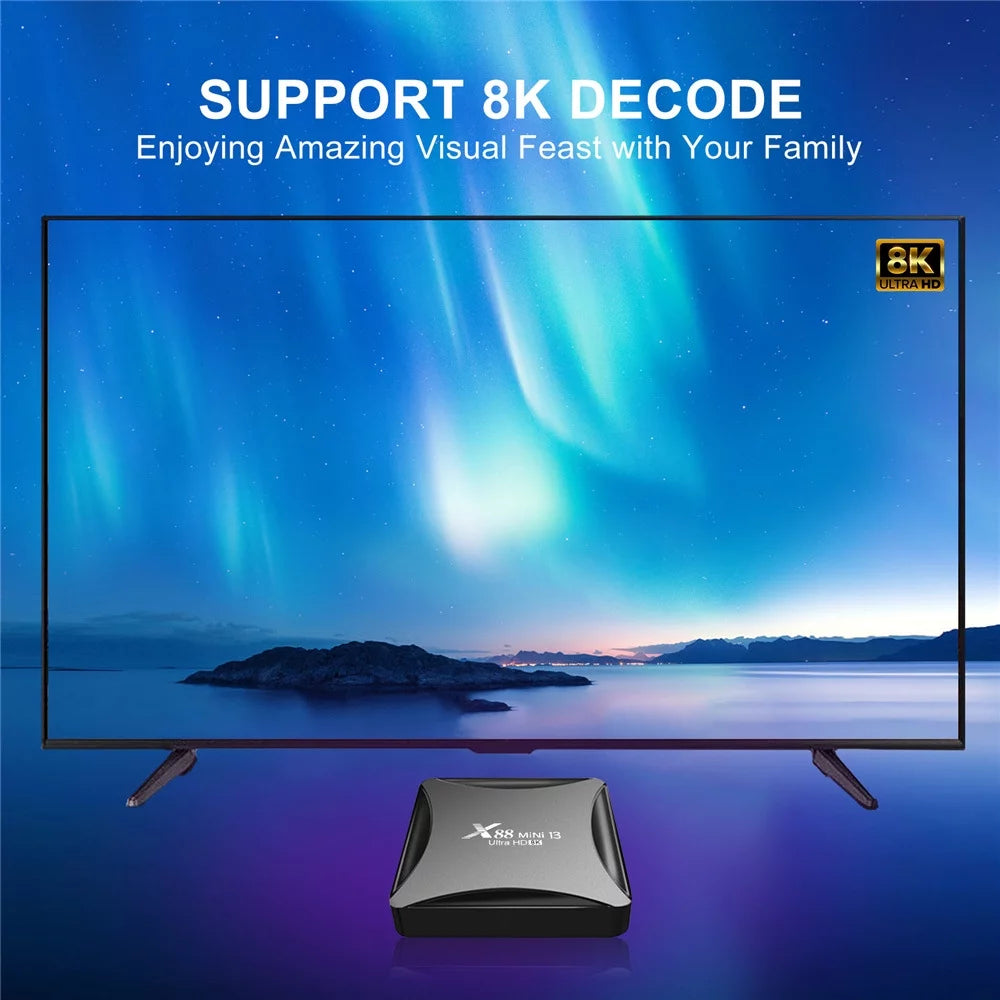 Android 13.0 TV Box 4GB RAM 64GB ROM Quad-Core 8K HDR10+ Ultra HD F48536