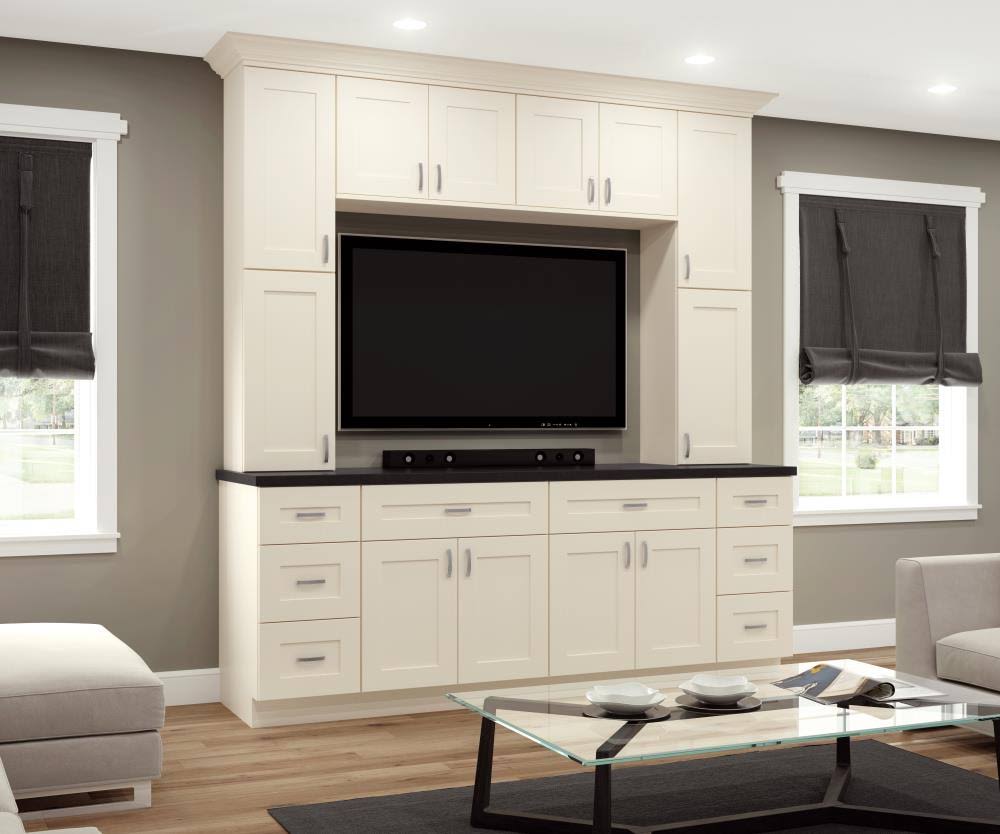 Cream Painted Shaker Plywood Wall Kitchen Cabinet Soft Close Doors 33 in. H2769