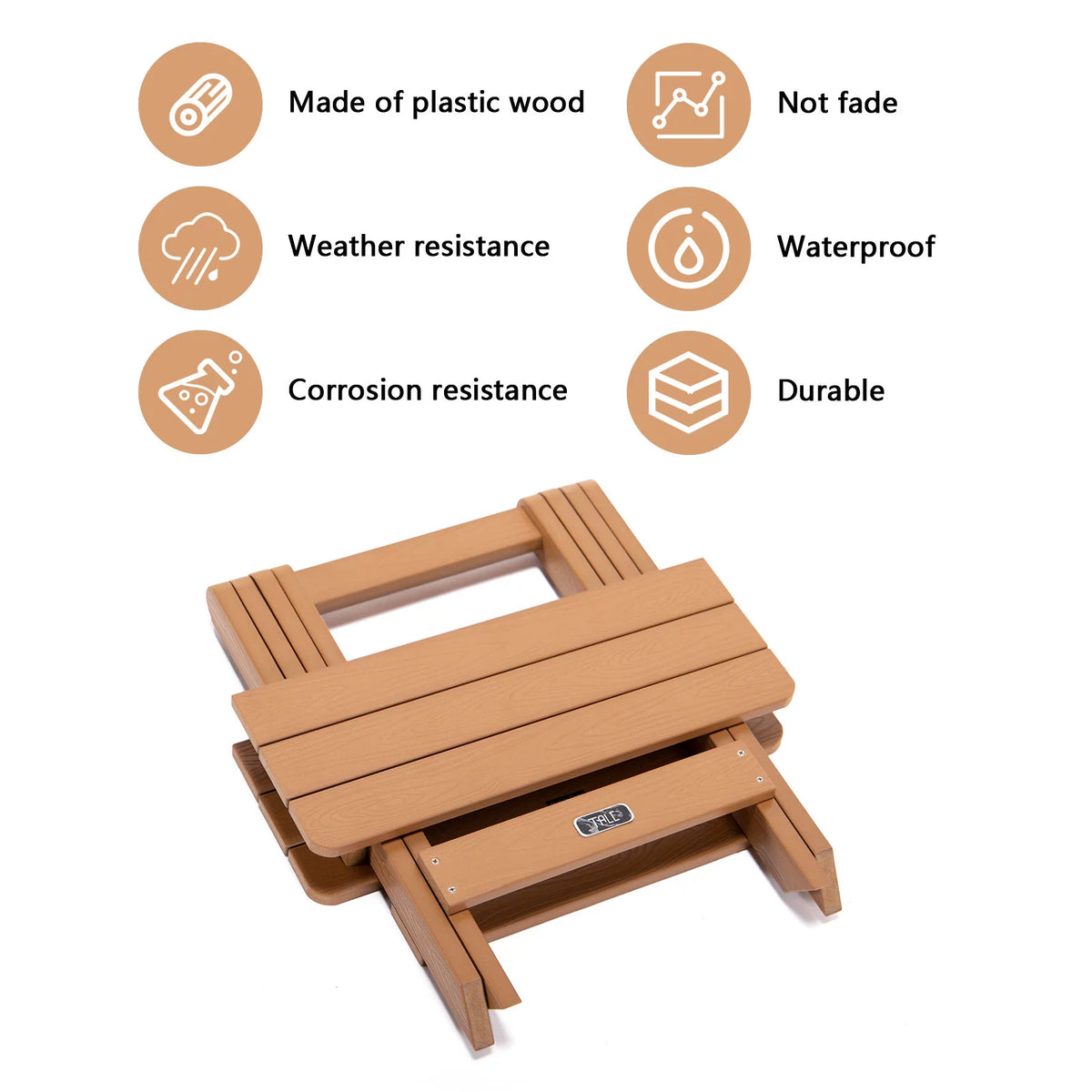 Brown Portable Folding Side Table P9050